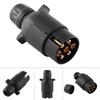 12V 7 Pin Electric Trailer Plug N Type Plastic 7 pole Wiring Connector Adapter Black