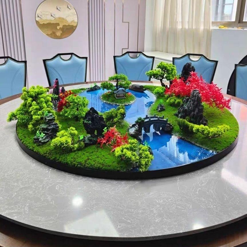 Best-selling Dining Table Flower Arrangement, Hotel & Restaurant Decor, Large Round Ornaments, Miniature Landscape Tree