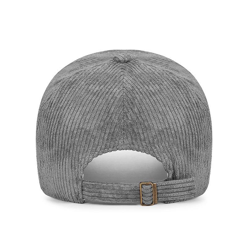 Autumn Winter Striped Corduroy Cap Men Women Letter Embroidery Baseball Cap