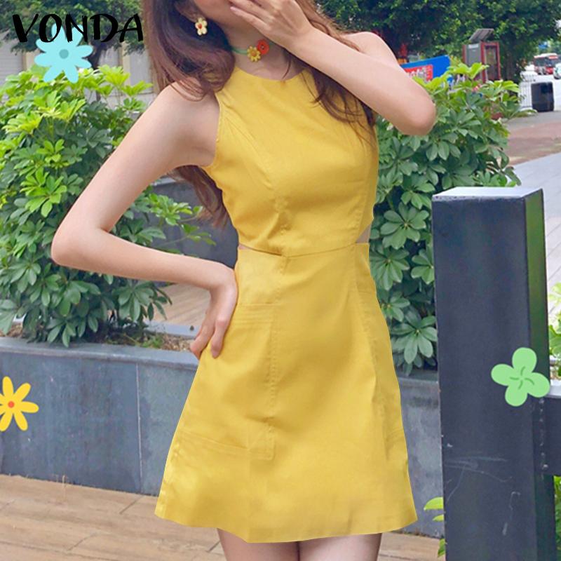 

Летнее женское короткое платье без рукавов VONDA