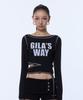 GILAARCHIVE 2-Way Strap Crop Long Sleeve_Black