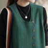 Vest for Women Sleeveless Tops Knitted Sweater Vest Oversize Retro Loose Pullover Casual V-neck Vest
