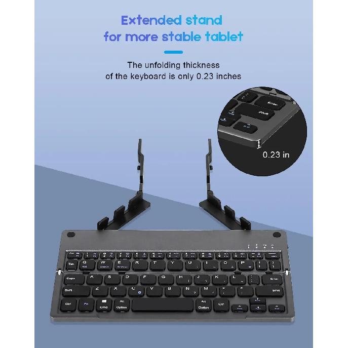Universal Keyboard Bt 5.0 Foldable Bluetooth Keyboard with Magnetic Stand Rechargeable Keyboard