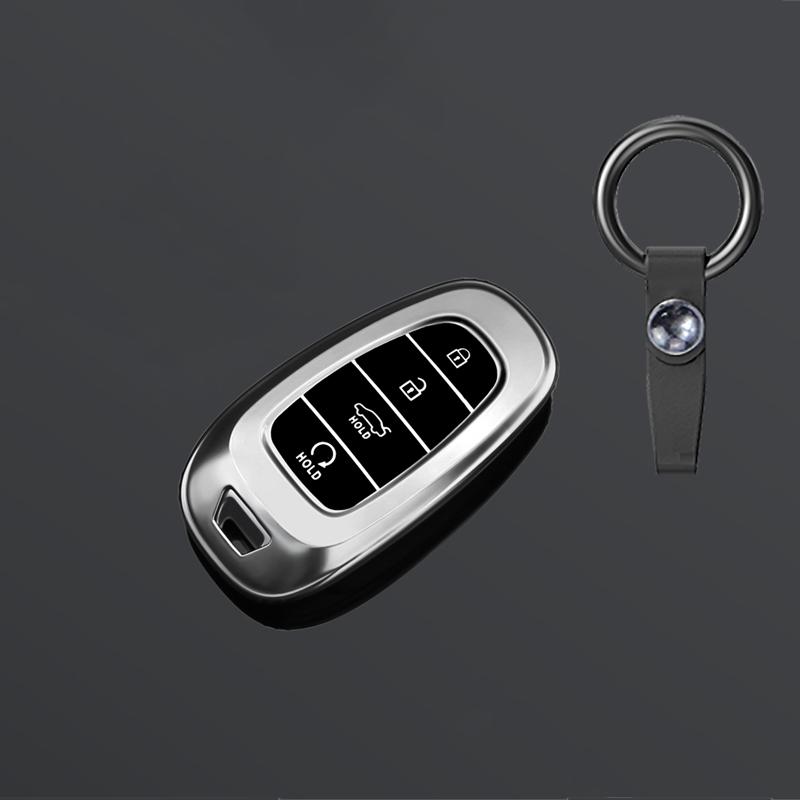 Tpu Car Key Holder Case Cover For Hyundai Tucson Solaris Sonata Hybrid Nexo Nx4 Santafe Dn8 4 Buttons Accessories
