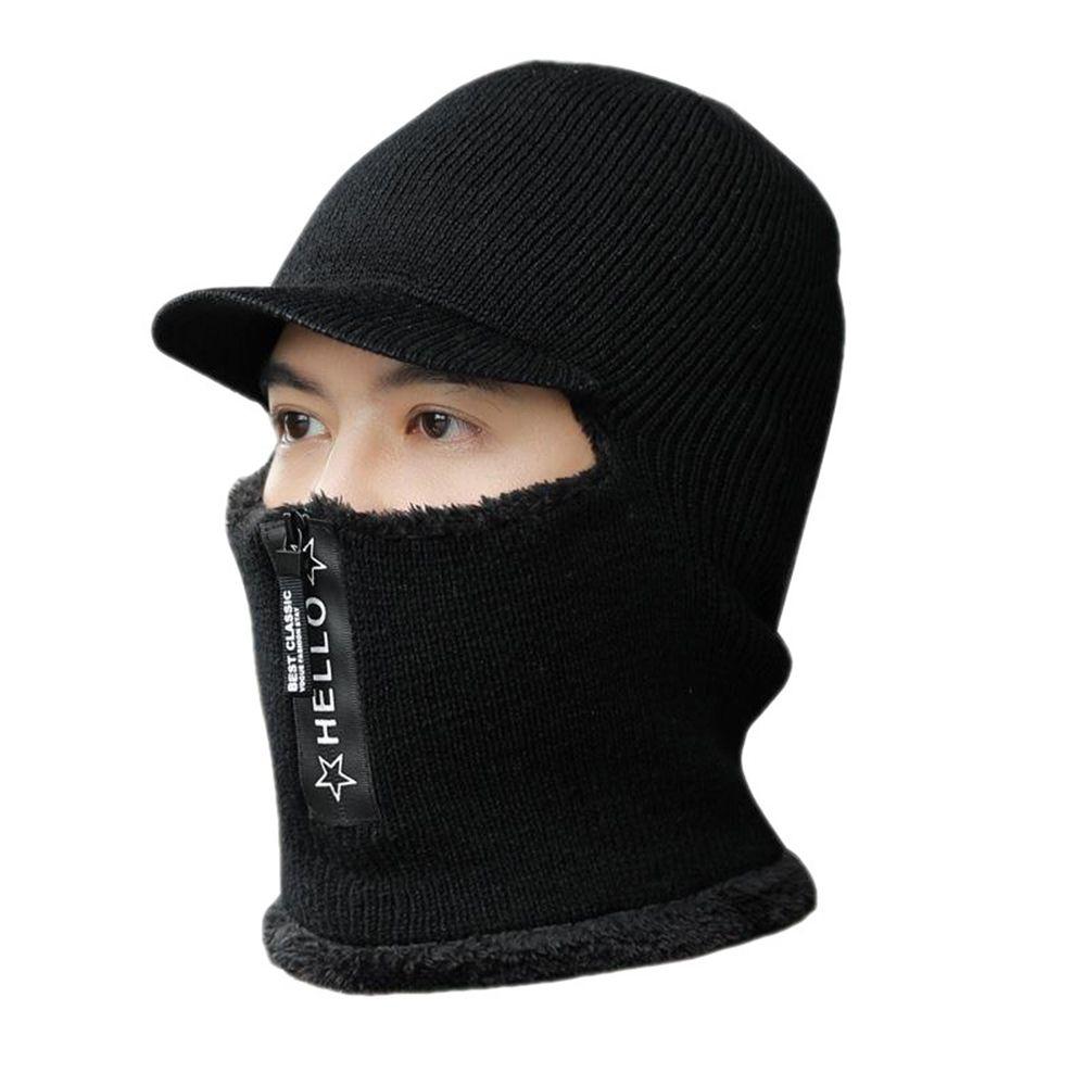 Riding Male Plush Bib Hood Windproof Thicking Hat Collar Plush Hat Beanie Hat Scarf Bib Hat