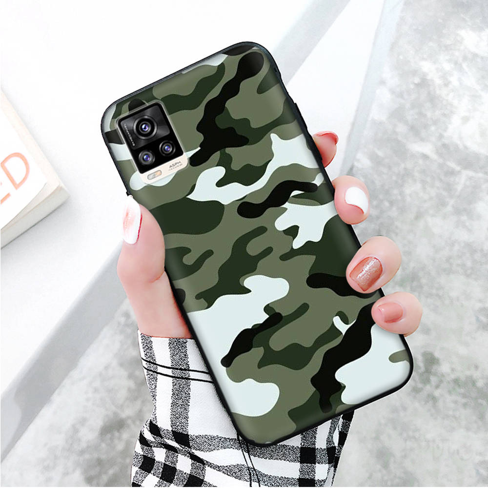 Black Case for Xiaomi Redmi 13C Note 9 iPhone XR 7 8 14 15 11 12 13 X XS Pro Max Samsung A25 S23 S24 FE Ultra Plus Camouflage Fashion Pattern
