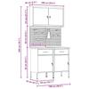 Workbench with Drawers 5 pcs Red Engineered Wood and Steel