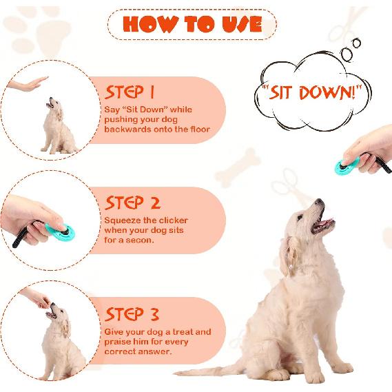 30 Pcs Dog Training Clicker Pet Training Clicker with Wrist Strap Dog Clicker Cat Clicker Pet Clicker Bird Clicker Puppy Training Supplies for Dogs