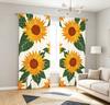 2PCS Digital Printed Curtains, Sunflower Artistic Creative Floral, Rod Pocket Window Drapes for Living Room Bedroom Decor