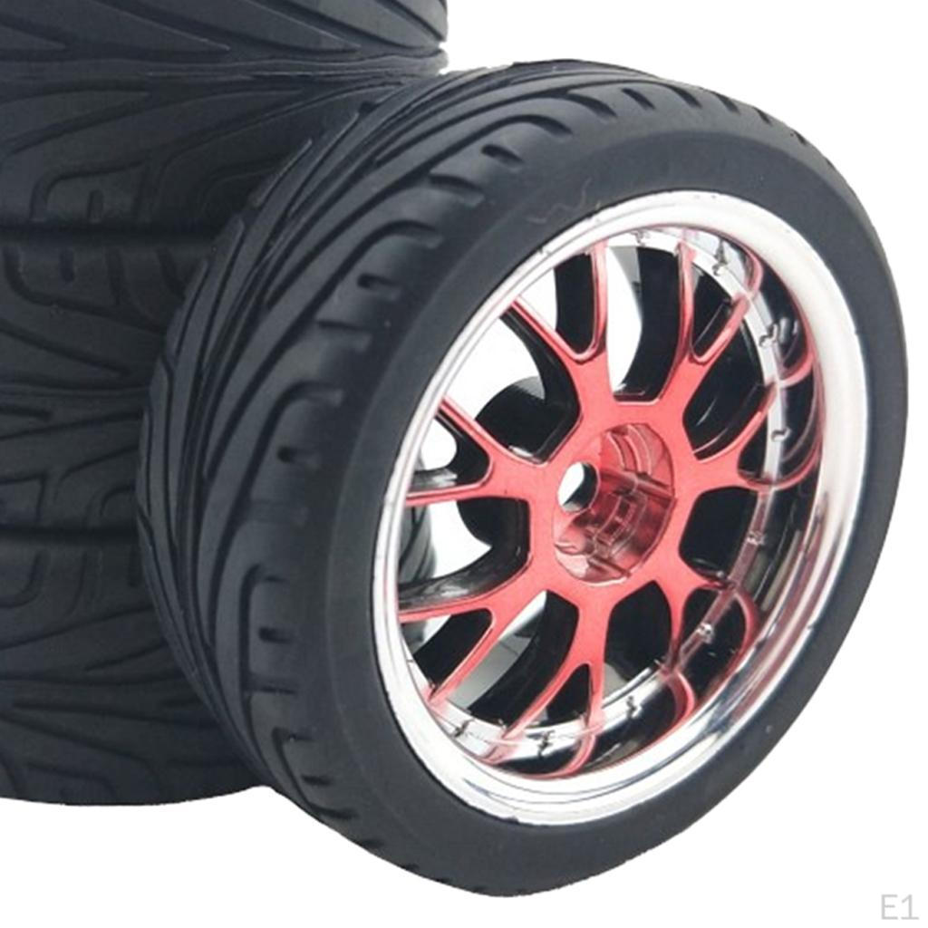 4 Pieces 66mm Rubber Tire for 144001 124018 124019 HSP Model Crawler diy