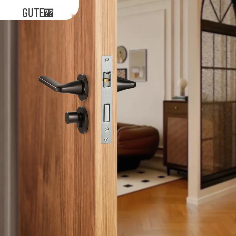 GUTE Matte Black Silent Interior Door Lock