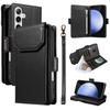 For Samsung Galaxy S24 FE Case with Multi-Card Holder and Strap PU Leather Phone Cover Stand