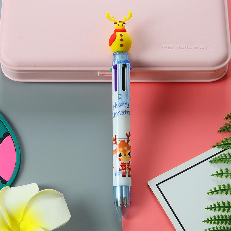 6-Color Ballpoint Pen - Christmas Gift for Students and Kids, Ideal for Doodling, Journaling, Office Stationery