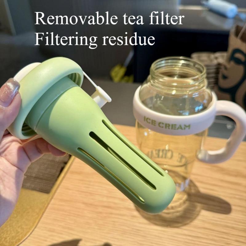 1PC high-value large-capacity summer plastic cup Bingba cup lucky belly cup cute wind belt straw cup