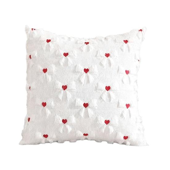 

Yousheng Throw Pillowcase Bowknot Heart Pattern Valentine Day Decorative Throw Pillow Cover Sofa Chair Patio Car Pillow Cushion 45x45cm белый