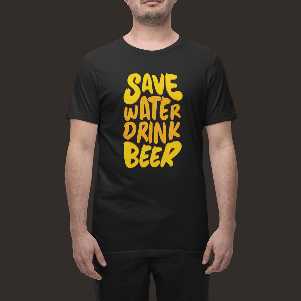 Save Water Drink Beer T-Shirt Mens Womens Tees Top Funny Drinking Graphic Tee Beer Lover GifT Shirt Mens Womens Tees Top