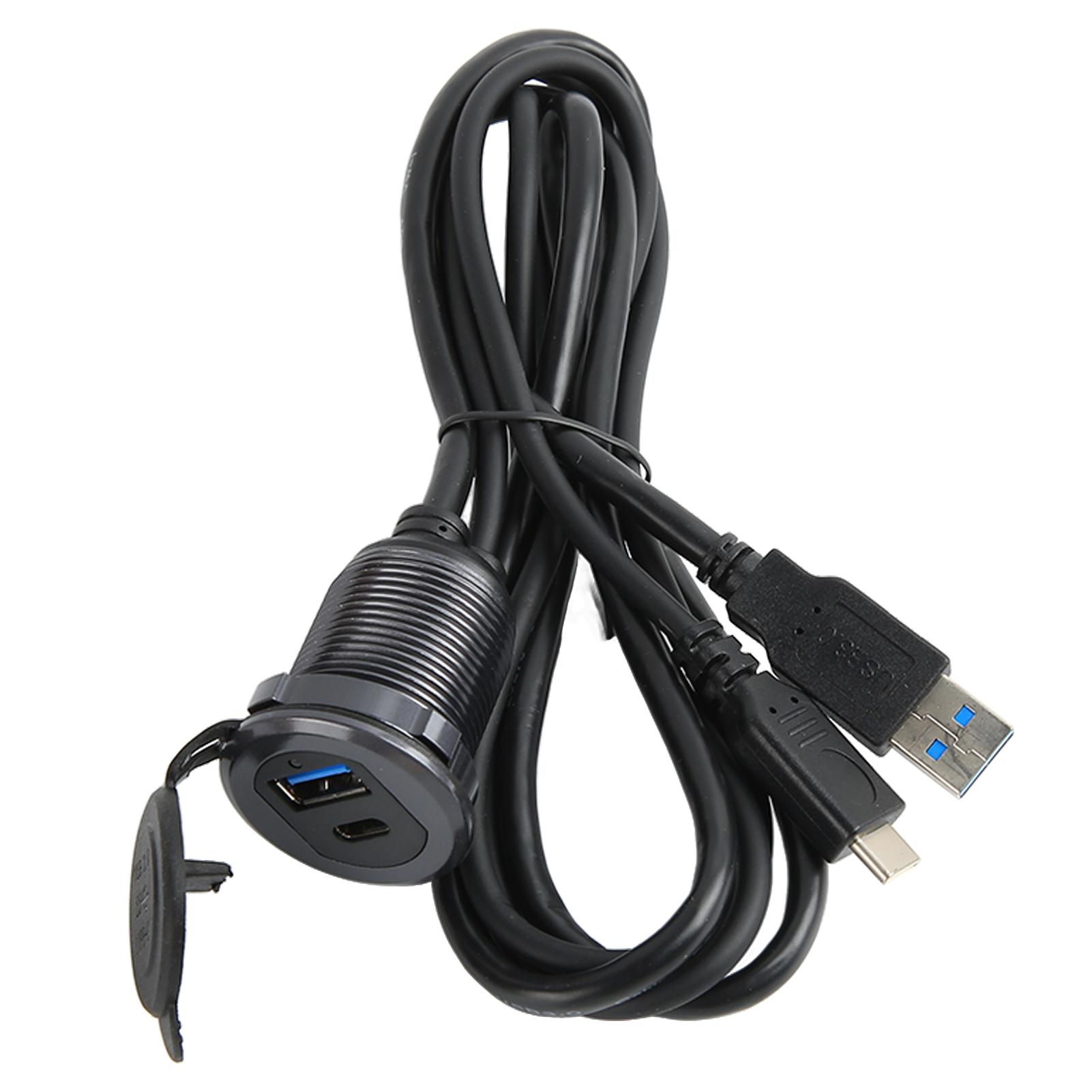 

Car Flush Mount Cable Type C 3.0 USB 3.0 Male to Female Waterproof Flush Car Dashboard Mount Cable