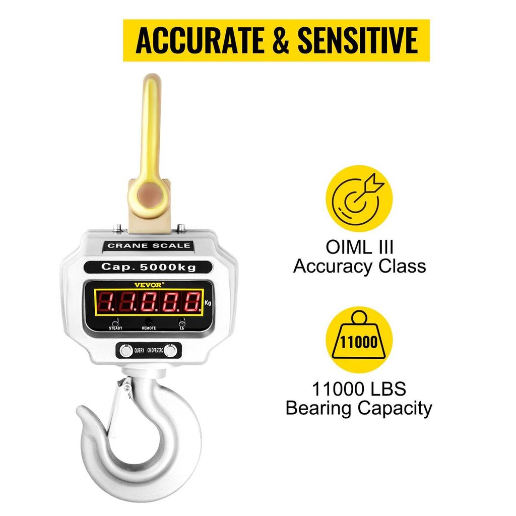 5000kg 11000lbs Digital Crane Scale Heavy Duty Crane Scale Industrial Digital Hanging Scale Weight LED