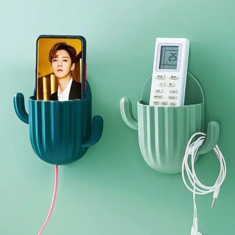 Toothbrush Holder Household Wall Self-adhesive Seamless Cactus Storage Rack Shaver Organizer Drain Shelf Bathroom Accessories