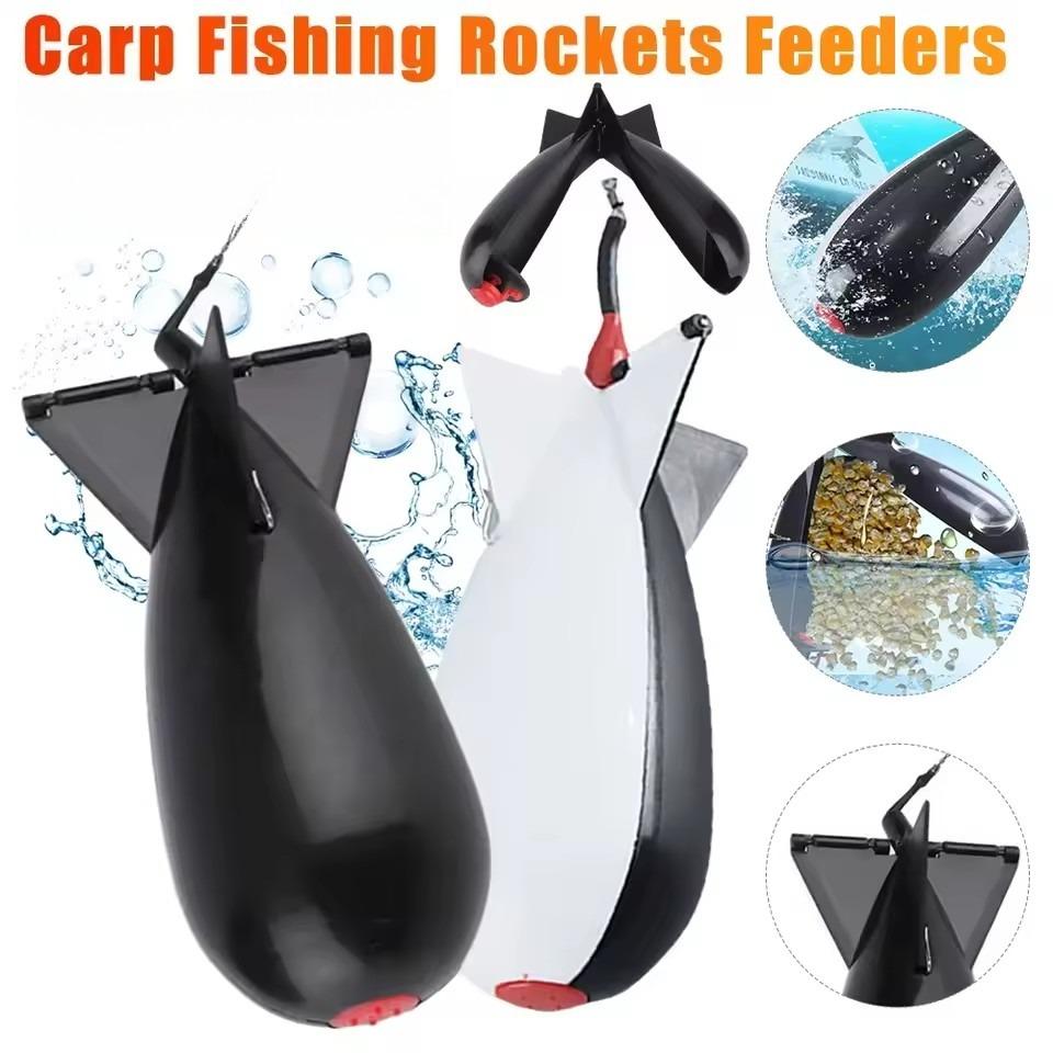 1-5PCS Carp Fishing Rocket Feeder Spod Bomb Float Lure Bait Holder Spomb Pellet Rockets Feeders Position Gear Accessories