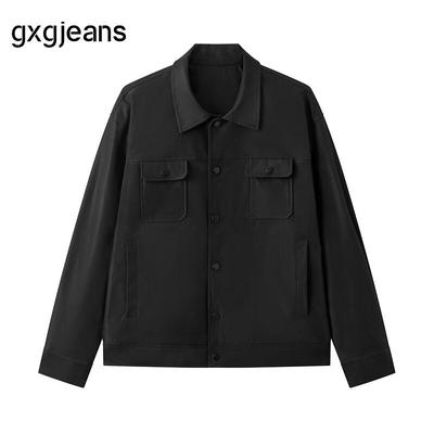 Gxgjeans Men's Black Casual Lapel Jacket