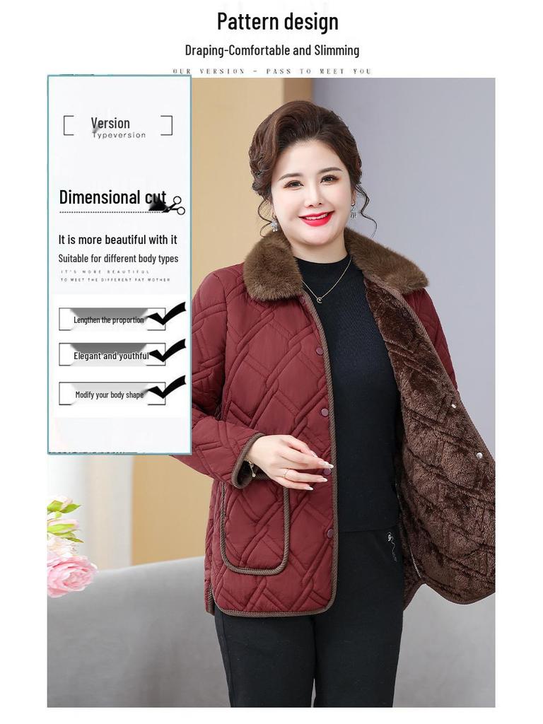 Mamas Baumwolljacke mit Fleecefutter in Übergröße: Gemütliche Herbst-/Winterkleidung für Frauen mittleren Alters und ältere Frauen