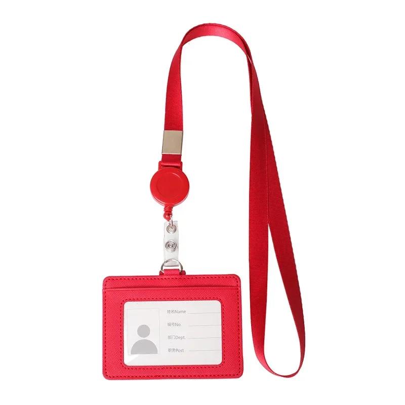 Multi-functional Card Holder with Lanyard for Men and Women Credit Cards Bank Cards Student Cards Leather Wallet ID Badge Case
