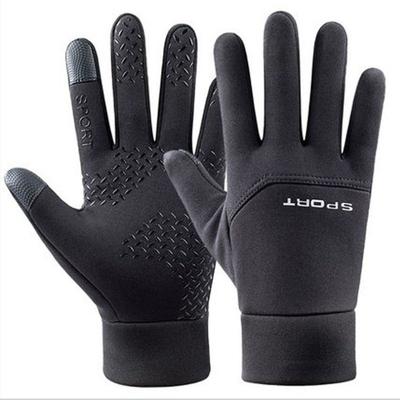 Herrenhandschuhe Winter warm und Samt Outdoor-Sportarten Zwei-Finger-Reithandschuhe wasserdicht und rutschfest Touchscreen Fahrhandschuhe Angelhandschuhe