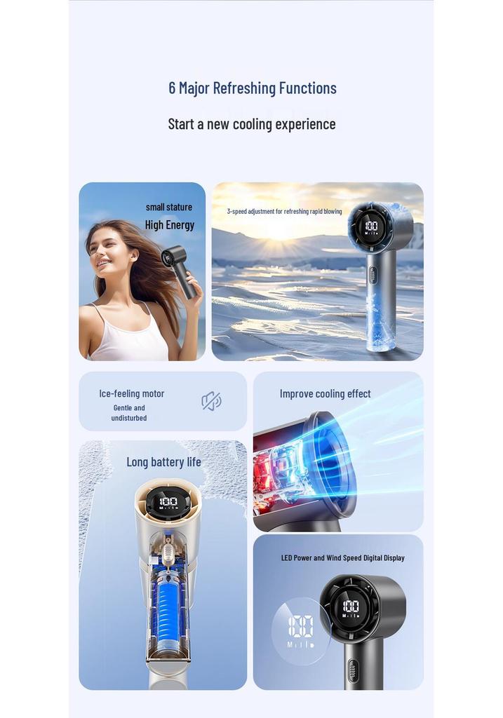 Compact USB Rechargeable Handheld Fan – Lightweight, Powerful, Adjustable Wind Speed