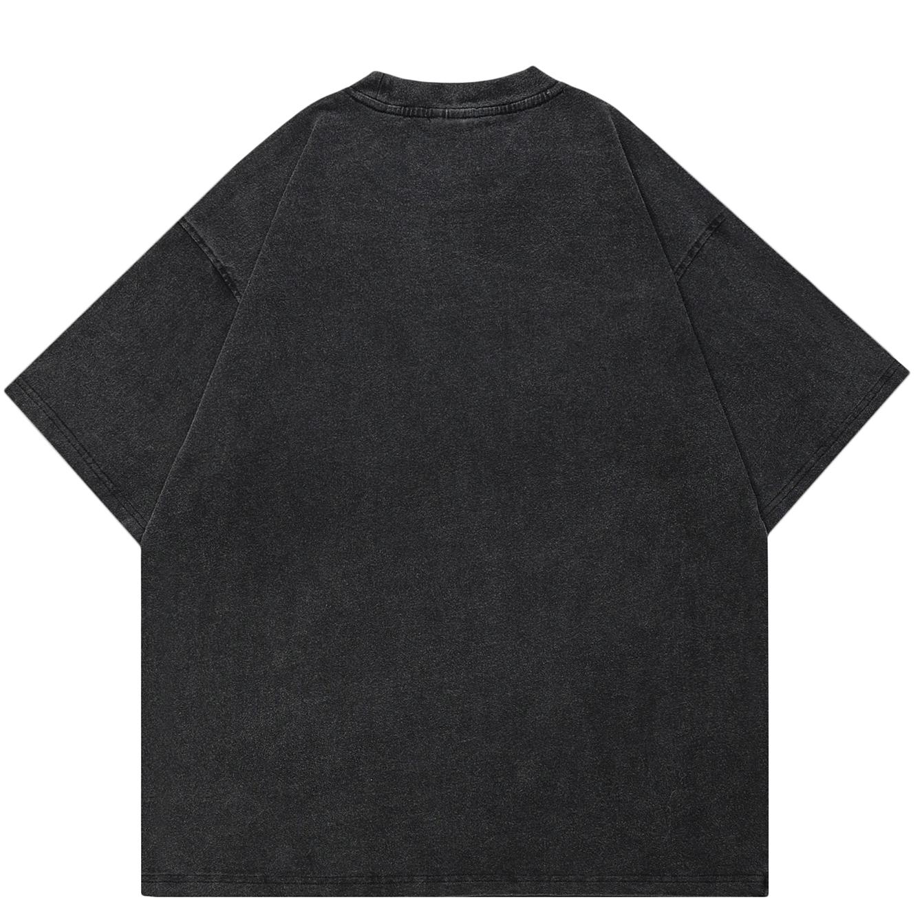 Уличная футболка унисекс с рисунком японских кошек 2024 XXL чёрный — фото 2