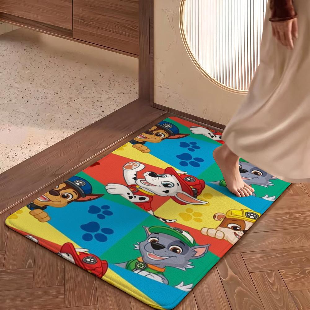 Happy Paw Patrol Pups Theme Rug Thick Nonslip Carpet For Hallway Balcony Study Home Decor Christmas Gift
