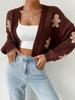 Cookie Pattern Sweater Women's Knit Short Cardigan Autumn/Spring
