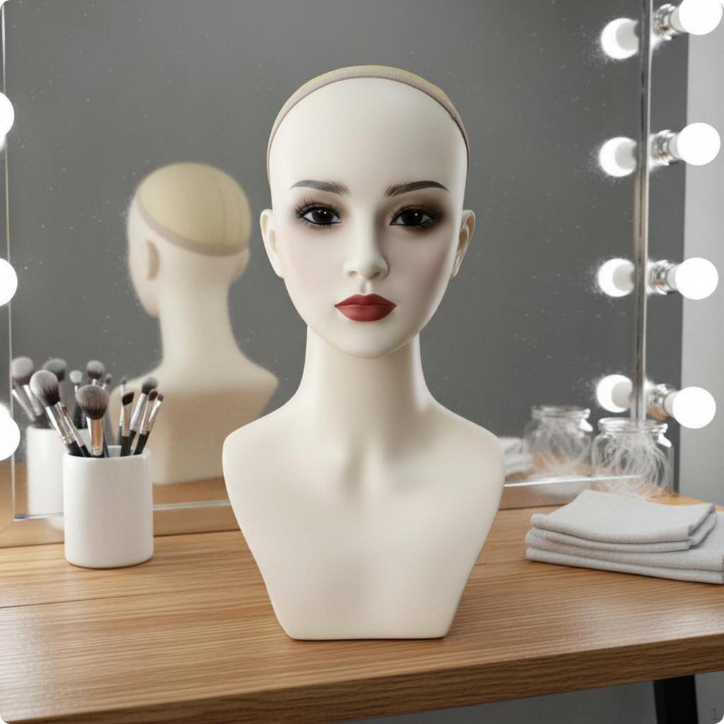 Hairpiece Mannequin Head Realistic Look Female Smooth Skin Feel for Salon Workers,