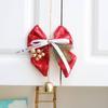 Festive Pearl Glitter Bow Bell Pendant for Christmas Tree and Car Hanging Ornament Available in Red Pink Silver Gold
