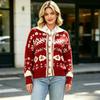 Women's Knit Cardigan with Lapel, Single-Breasted, Long Sleeve, Loose Fit, Casual Winter Coat
