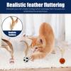 12Pcs Feather Ball Cat Toy Rubber Bouncy Balls Cat Interactive Ball Toys Indoor Pet Training Catcher Chew Toy for Kitten Playing