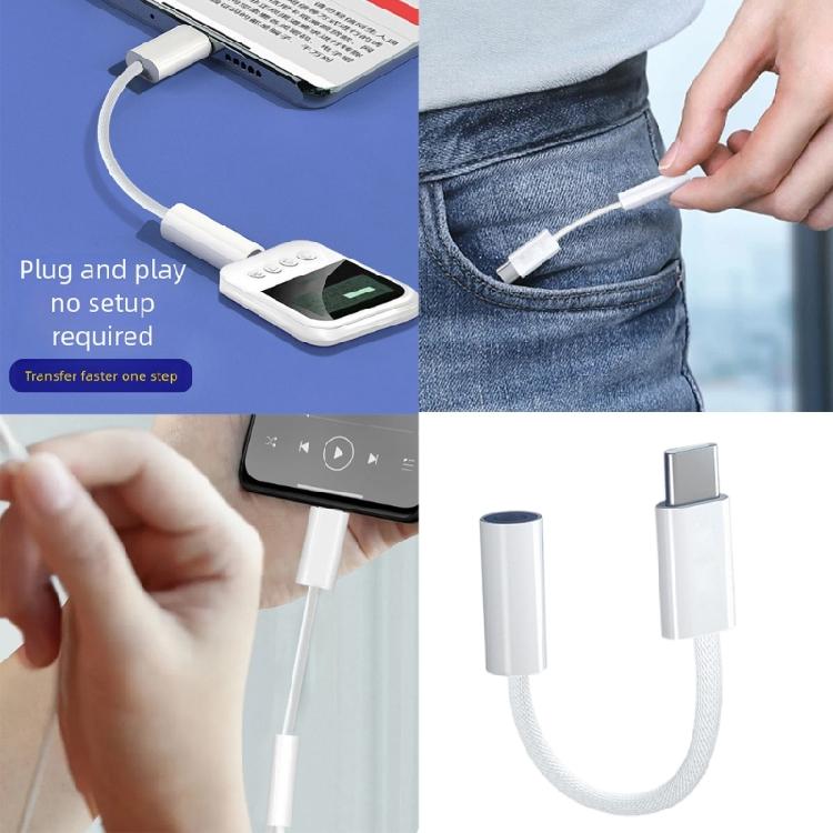 Braided USB C To 3.5mm Headphone Adapter Supports Charging And Delivers Studio Quality Audios