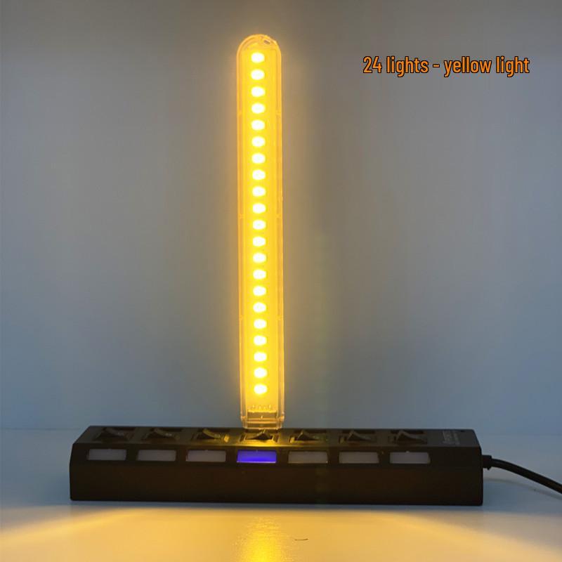 5V High Brightness LED USB Flash Drive Night Light - 24 Colorful LED Beads Powered by USB for Desk, Computer, or Power Bank