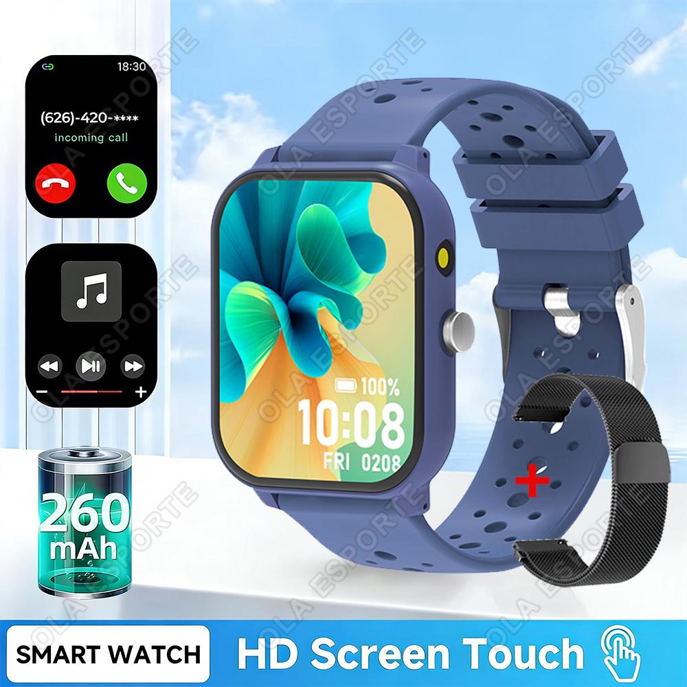 Game Smart Watch 1.83'' Bluetooth Call Sports Mode Music/Camera Control LED Flashlight Long Battery Watch for Android/IOS HT30