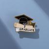 Graduation Brooch Bachelor Hat Shape Graduation Photos Pin Finishing Touch Suit Lapel Badge Graduation Season Accessory