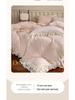 G5Z Princess Milk Velvet 4-Piece Set: Extra Thick French Lace Bedspread & Fitted Sheet