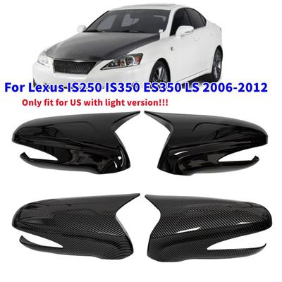 For LHD Lexus IS250 IS350 ES350 LS 2006-2012 US Version ABS Car Side Mirror Cover Wing Cap Exterior Door Trim Adhesive Sticker