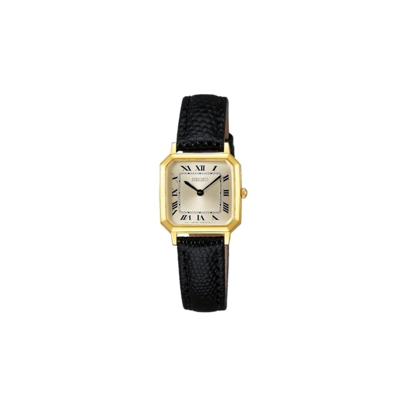 [Seiko Watch] SEIKO SELECTION SSEH018 Women's Watch, Battery-Powered Quartz, Nano Universe Collaboration Model, Yellow Gold, Leather Strap, Black,