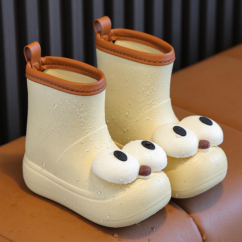 New Hot-Selling Cute Big Eyes Rain Boots for Children - Waterproof, One-Piece Design for All Seasons