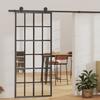Sliding Door and Hardware, vidaXL Glass and Aluminum, 90x205 Cm.