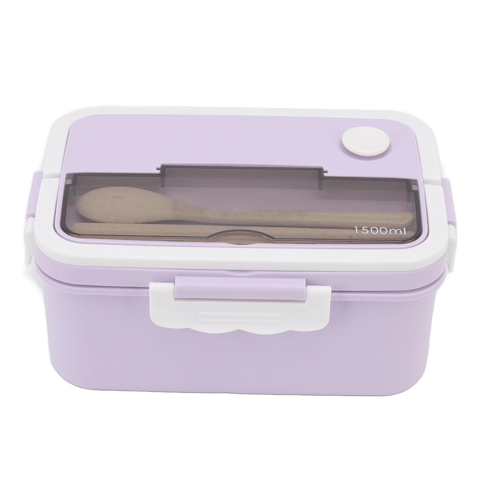 

1500 мл Ланч-бокс Термостойкий Пластиковый Бенто-бокс Портативные Контейнеры для Обед с Палочками для еды Ложкой фиолетовый