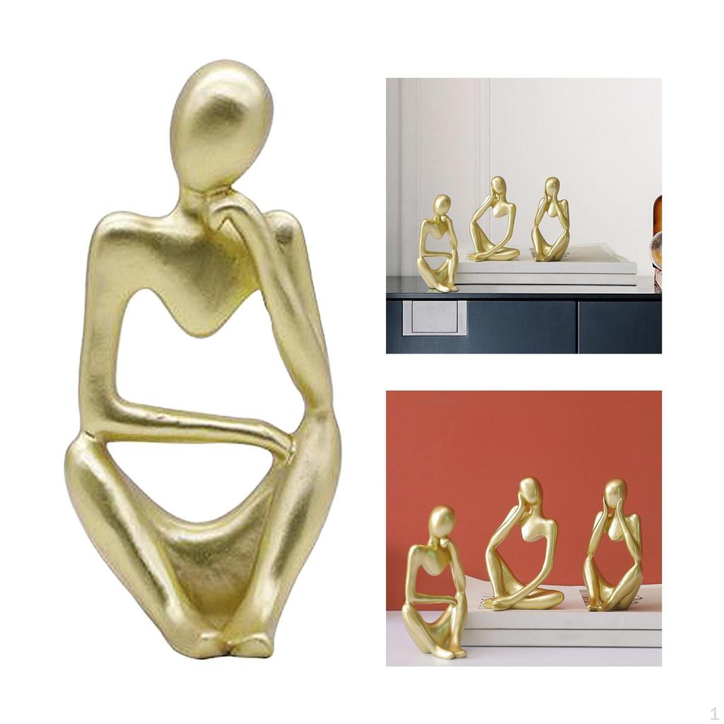 Abstract Character Figurines Thinker Resin Sculpture Statue Desk Decor for Art Desktop