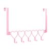 Easy Installation Pink Metal Over Door Hook for Organizing Towel Hat Clothes Home Clothing Storage Solution