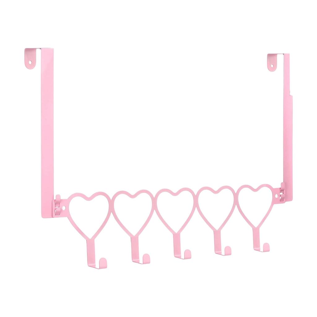 Easy Installation Pink Metal Over Door Hook for Organizing Towel Hat Clothes Home Clothing Storage Solution