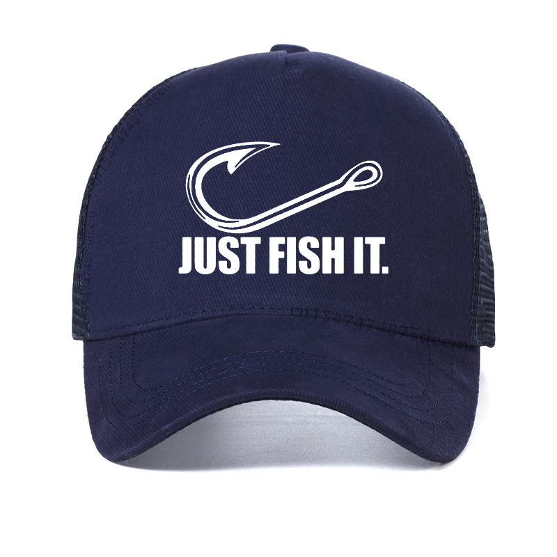 New men Fishing Cap letter print Just Fish It  baseball cap Summer cool Trend Cap New Youth Joker Mesh Breathable hat